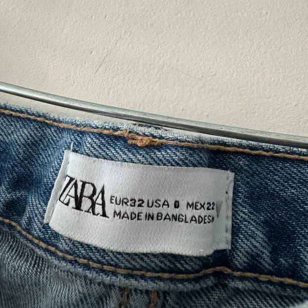 Zara Baggy‎ Wide Leg Distressed Jeans Size 0 - Image 5