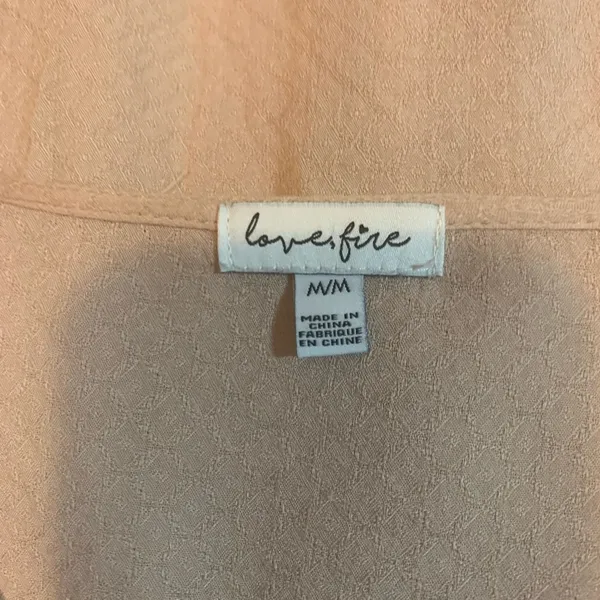 Peasant Style Blouse Beige Tunic Top Ladies Sz M Cottagecore - Image 4