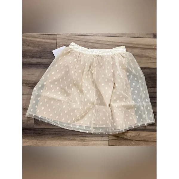 Ivory Swiss Dot Mesh Overlay Mini Skirt NWT Size Medium‎ Tulip B coquette - Image 5