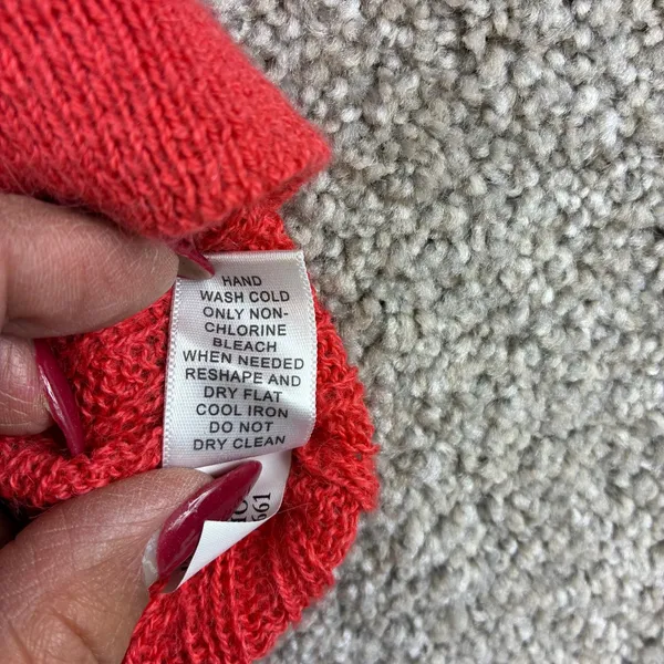 Banana Republic Sweater Womens L‎ Red 100% Alpaca Cable Knit Crew Neck Pullover - Image 6