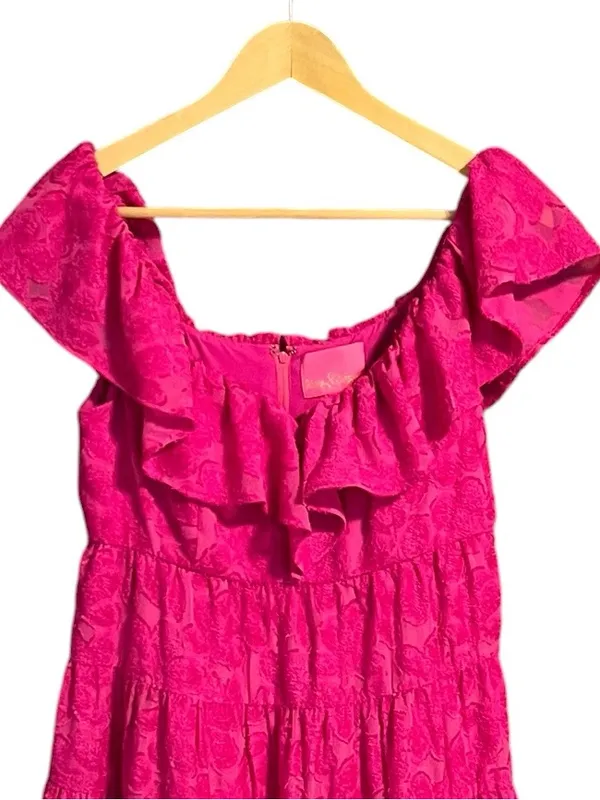 Lilly Pulitzer Emie Berry Soiree Ruffle Mini‎ Dress NWT Size 4 - Image 4