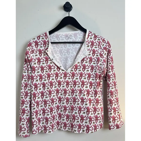 ROLLER RABBIT Monkey Pajamas in Pink Size X-Small - Image 4