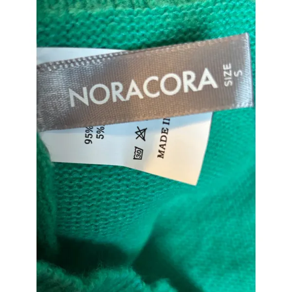 Noracora Green Button Up Cardigan Sweater Polo Collar Size S - Image 5