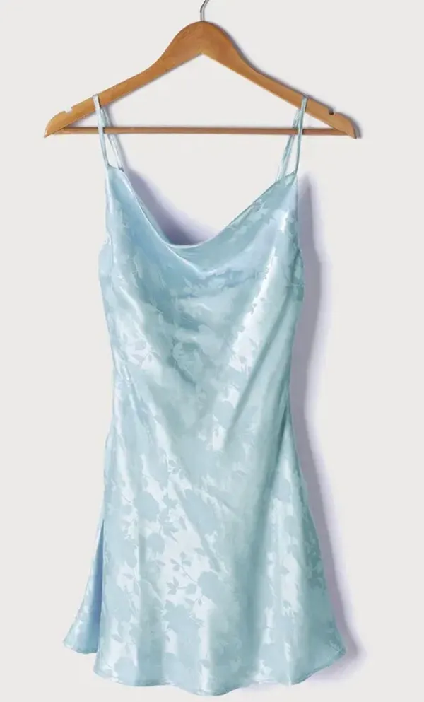 Lulus Blue Satin Slip Dress - Image 6
