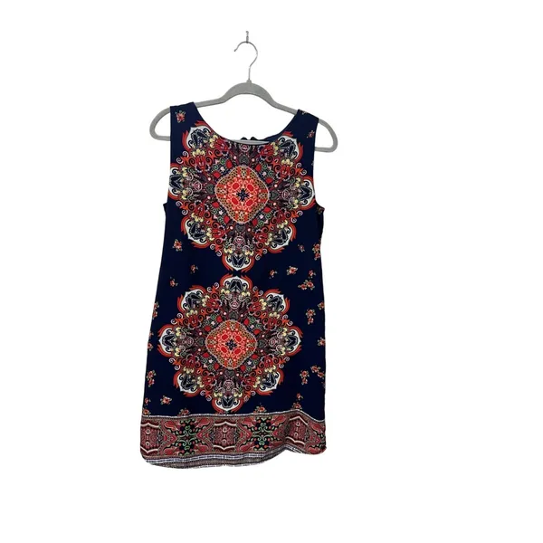 Altar'd State Shift Dress Boho Mandala Navy Blue Paisley Print Sleeveless Size M - Image 2