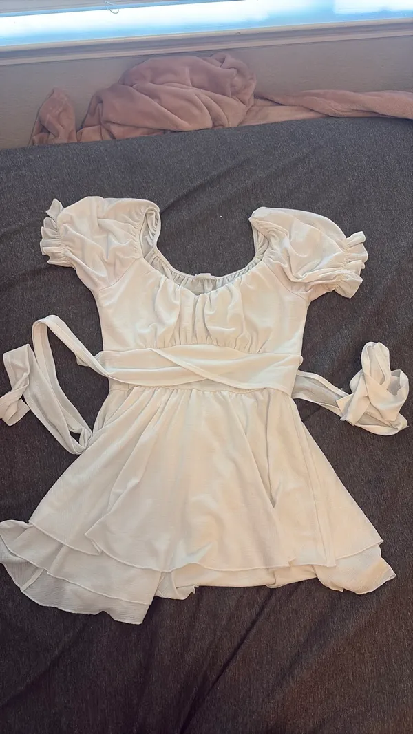 Triple Seven White Tie Back Romper Dress - Image 4