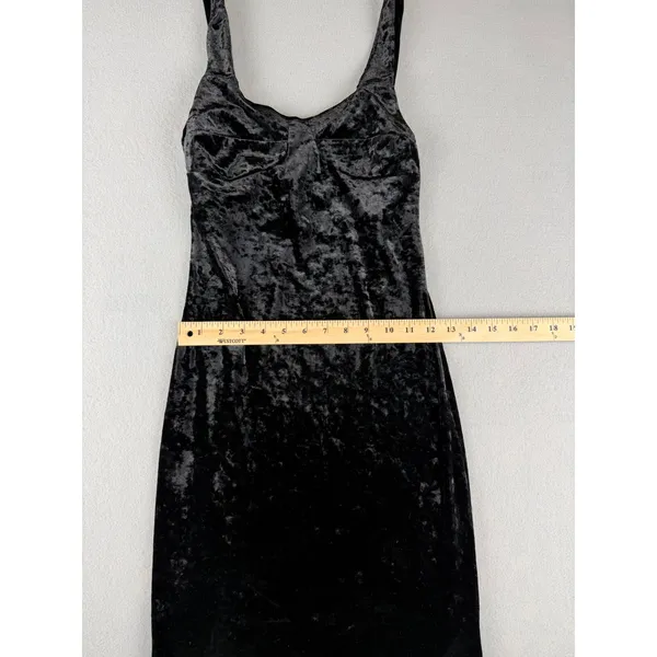 Cheap Monday Black Crushed Velvet Bodycon Mini Dress Sleeveless Sheath Womens - Image 5