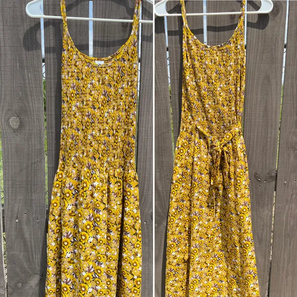 Women’s summer floral print smocked top maxi sleeveless dress - Image 2
