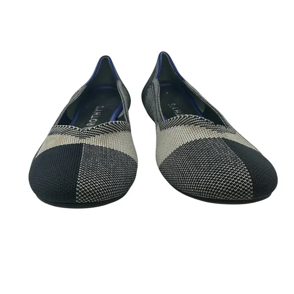 Rothy's The Flat Captoe Black‎ White Plaid Check Retired Ballerina Size 10 - Image 5