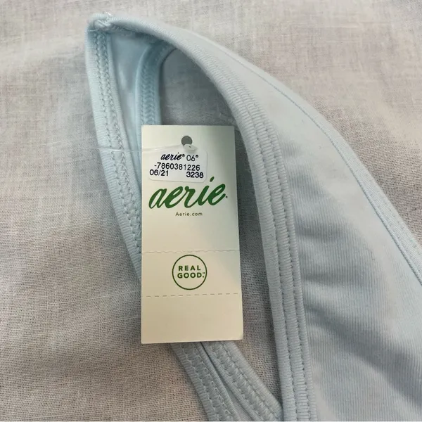 NWT Aerie Baby Blue Cotton Scoop Bralette M - Image 4