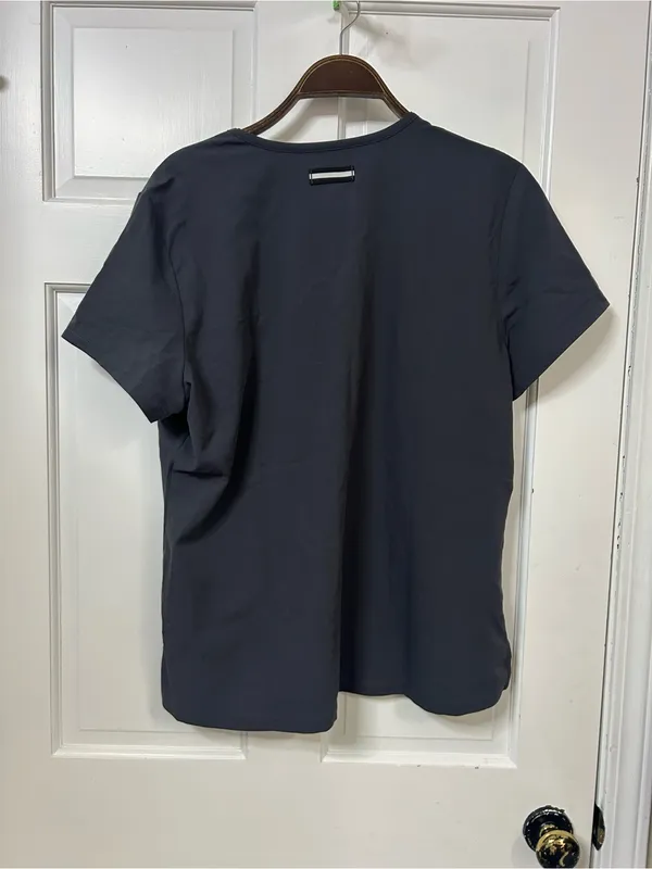 koi Women’s V-Neck Scrub Top in Charcoal Gray - Image 3