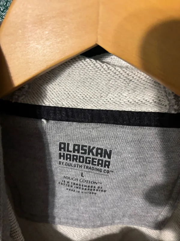 Duluth Alaskan Hardgear Tough Cotton Gray Hoodie Size Large Womens - Image 3