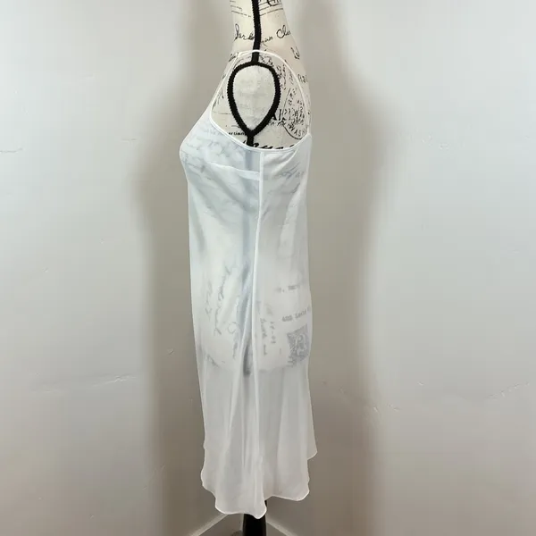VERONICA BEARD White Sheer Slip Dress Mini Strappy V Neck Size‎ 8 - Image 2
