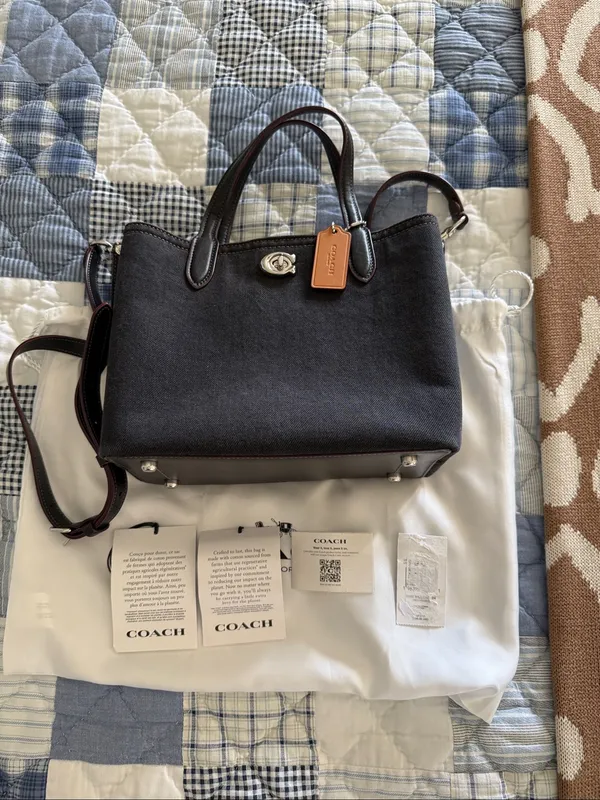 Coach Willow 24 Black Denim - Image 5