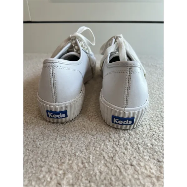 Keds Triple Kick WH57310 Leather White Platform Sneakers Shoes Lace Up - Image 6