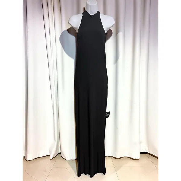Lulus Flawless Expression Black Mock Neck Halter Maxi Size L - Image 6