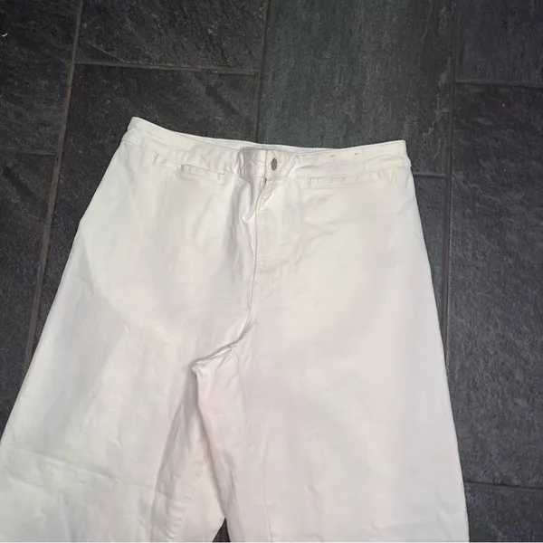 Madewell Curvy Emmet Wide Leg Jean 33 Tall Cropped Tile White NWT High Rise - Image 8