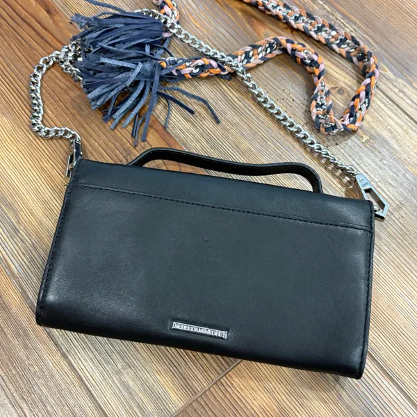 Rebecca Minkoff Leather Tassel Chase Crossbody Purse Wallet - Image 4