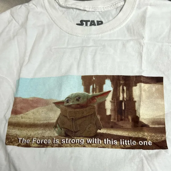 Star Wars Baby Yoda The Force Is Strong With This Little One Crop Top M/L -VGUC - Image 3