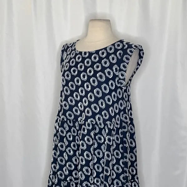 NWT!! Anthropologie MAEVE Lisanne Textured Tunic Tiered Dress Blue White X-Small - Image 6