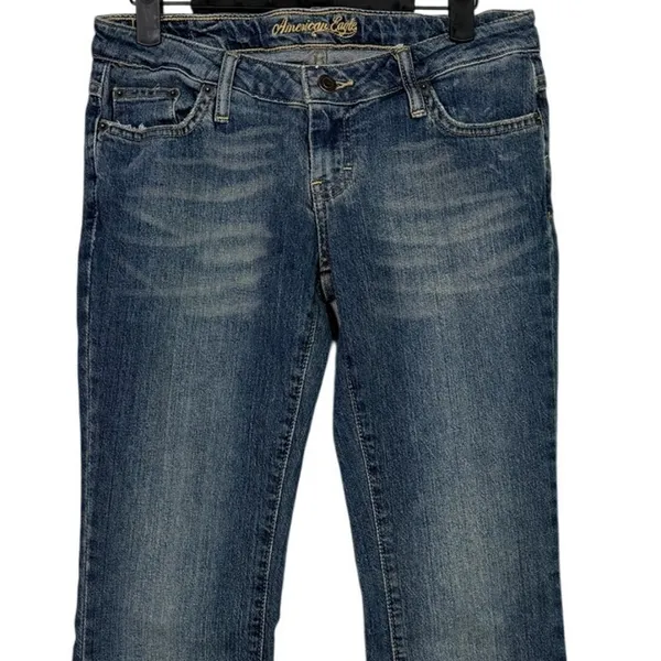 American Eagle Skinny Flare Bootcut Low Rise Full Length Jeans Stretch 4 Blue - Image 2