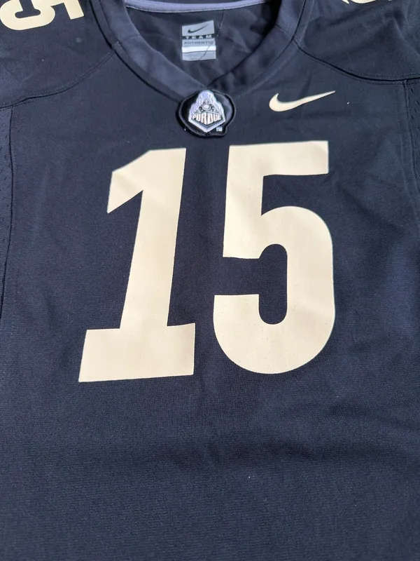 Nike Team Authentic Football Jersey #15 Black Gold Mesh Size Large - Image 6