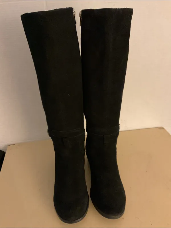 Koolaburra by Ugg women black suede Knee-High Madeley Heeled Boots US 8 - Image 11