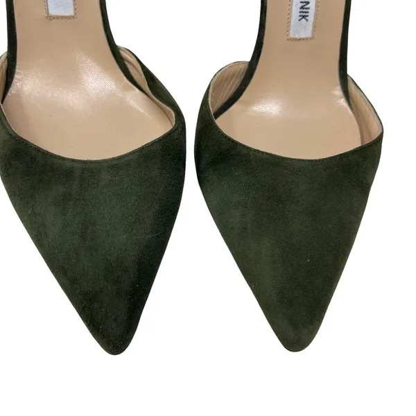 Manolo Blahnik D’orsey green suede and silver leather 2 tone heels 100mm sz 37.5 - Image 4