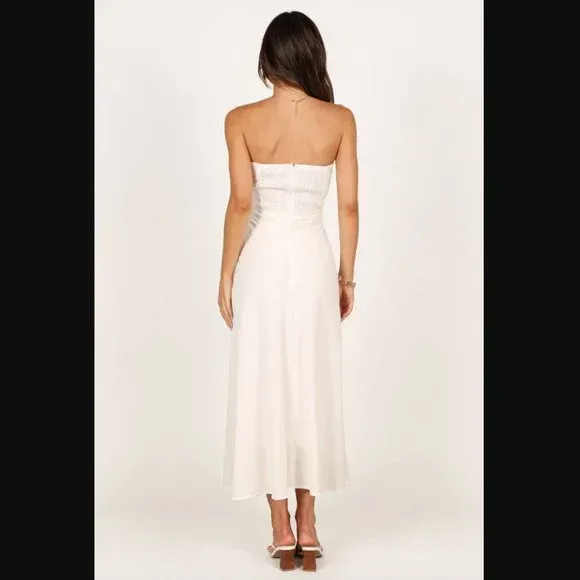 Petal & Pup Rosetta White Strapless Cut Out Midi Dress 4 - Image 6