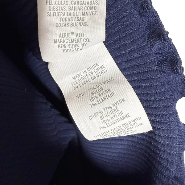 Aerie Seamless Rib Corset Bra Top Size Medium Navy Blue Lounge Crop Y2K Basic - Image 6