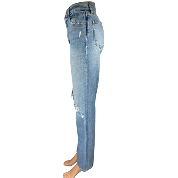 Abercrombie & Fitch 90s Straight Ultra High Rise Distressed Denim Jeans Pants 24 - Image 2