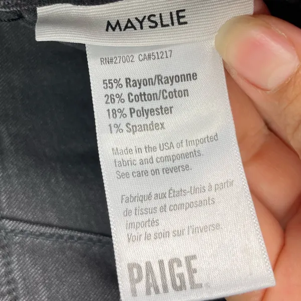 Paige Faded Mist Black Mayslie Relaxed Cropped Jogger Jean Pants Size 32‎ - Image 6