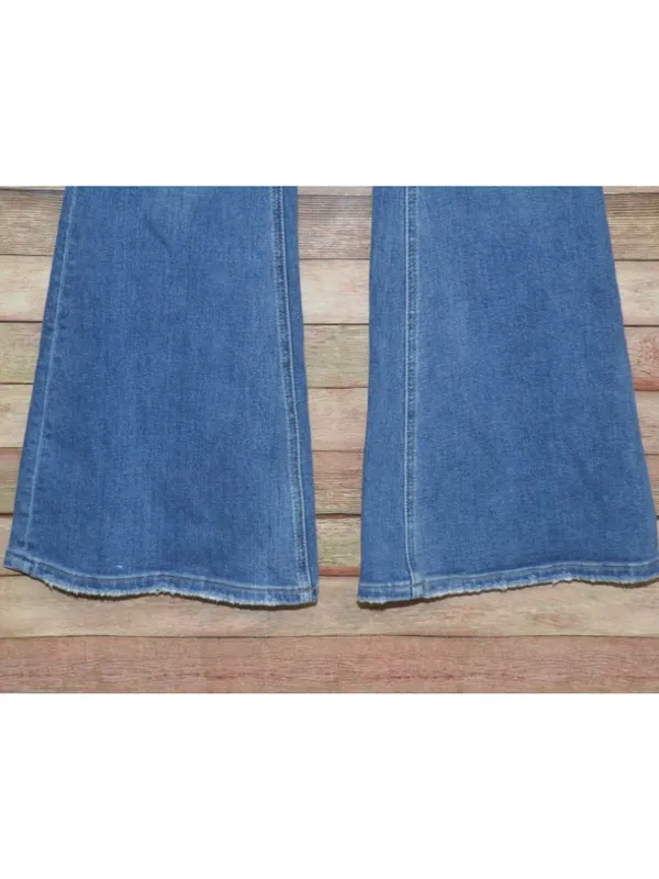 Rockin C Jeans Womens 28 Bell Bottom Flare Highrise Paper Bag Waist Retro Rodeo - Image 4