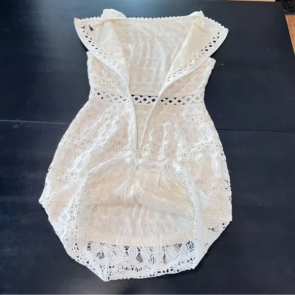 Lulus‎ Kenna White Crochet Lace Sleeveless Bodycon Dress MEDIUM - Image 6