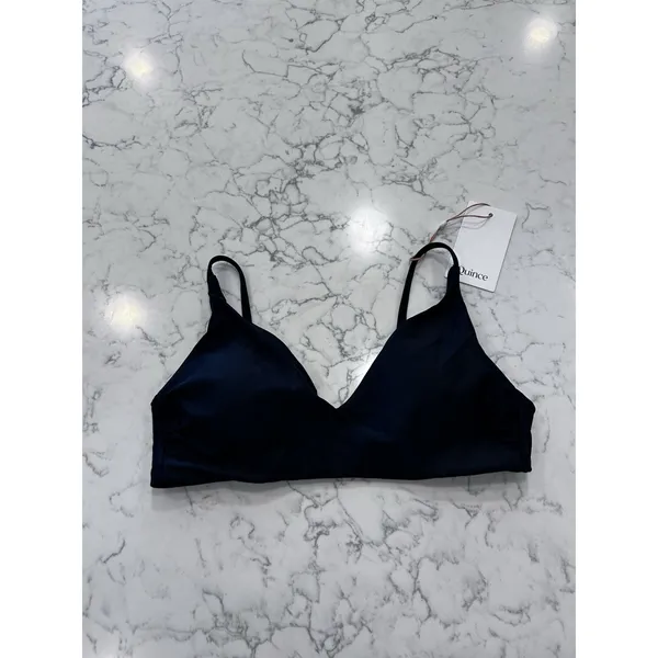 NWT Quince Black Italian V-Neck Bikini Top Size Medium - Image 3