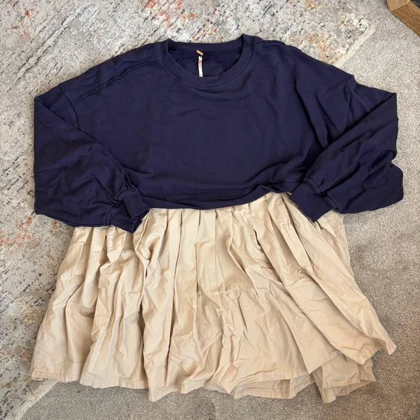 Free People Eleanor Striped Sweatshirt Tunic Dress - Image 2