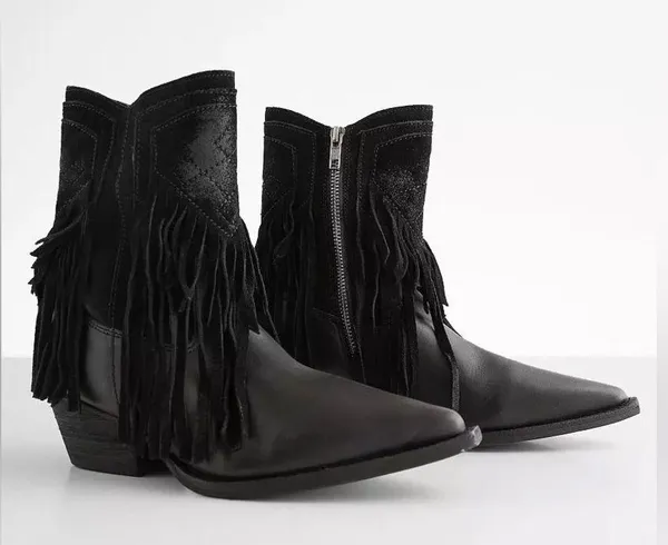 🆕 Free People | Lawless Fringe Western Boot | Black | Size: 8.5 - Image 3