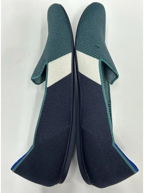 Rothy’s the loafer Spruce Prep shoes Women’s Size 11.5 Navy Teal Color block - Image 9