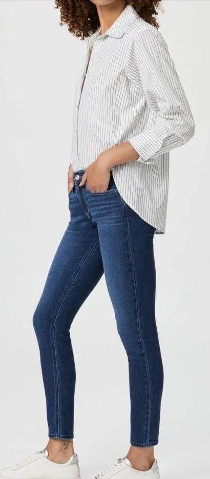Paige Verdugo Ankle Blue Dark Wash Skinny Jeans - Image 2