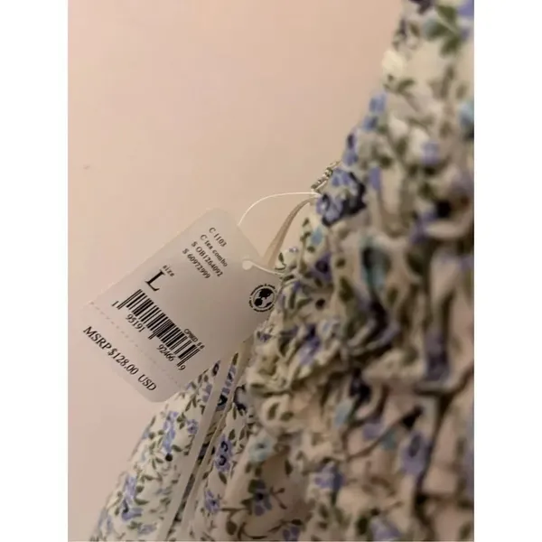Free People Women's Petunia Cotton Short All Mini Dress Tea Combo L NEW - Image 8