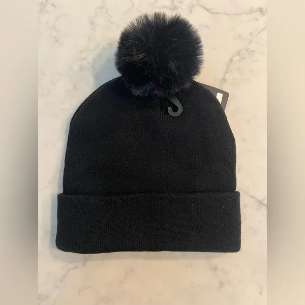 Ed Hardy Beanie Hat Set Love Kills Slowly Faux Fur Skull New - Image 2
