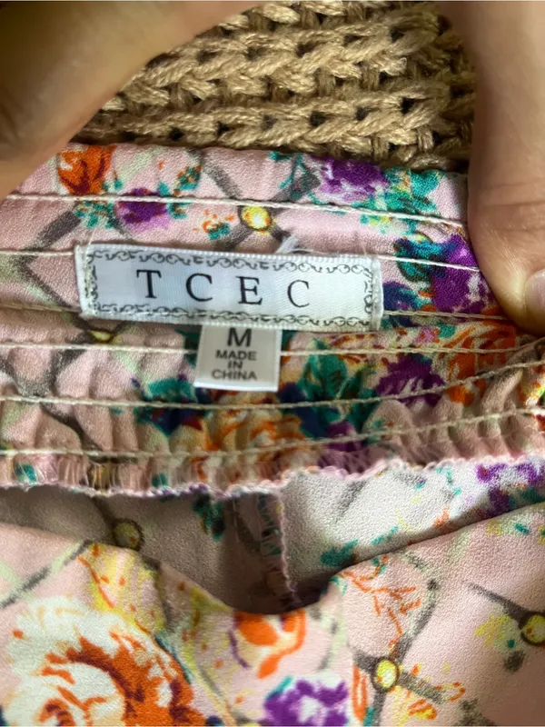TCEC White Floral Lattice Kids Trousers - Image 2