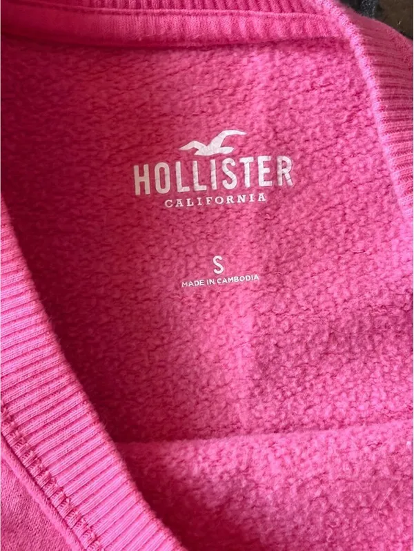 Hollister Y2K Pink Oversized Crewneck Pullover Logo Sweatshirt size small 💗 - Image 6