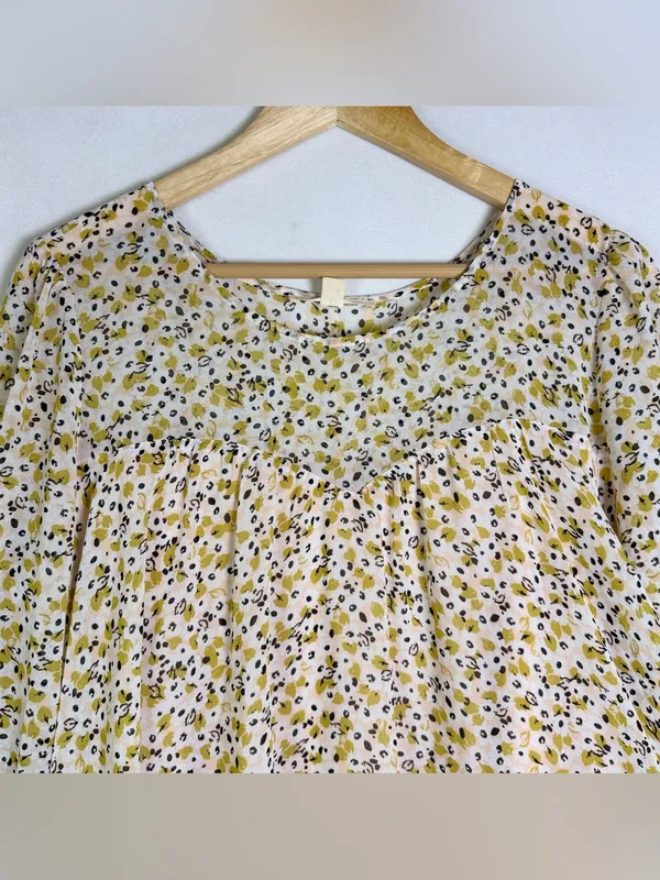 Paper Crown Anthropologie Droplets Dress Sz L Floral Swing Babydoll Boho Cottage - Image 8