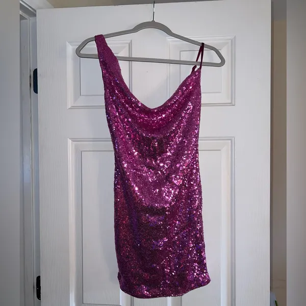Hello Molly Citadel Skies Dress in Pink Sequin Size 4 - Image 10