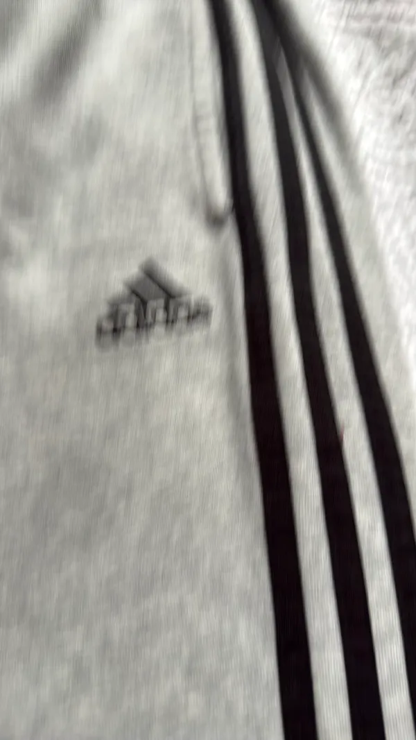 Light gray, and black Adidas sweatpants - Image 2