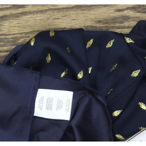 City Studios Juniors Foil-Print Jersey Fit Mini Dress Navy Blue / Gold M - Image 5