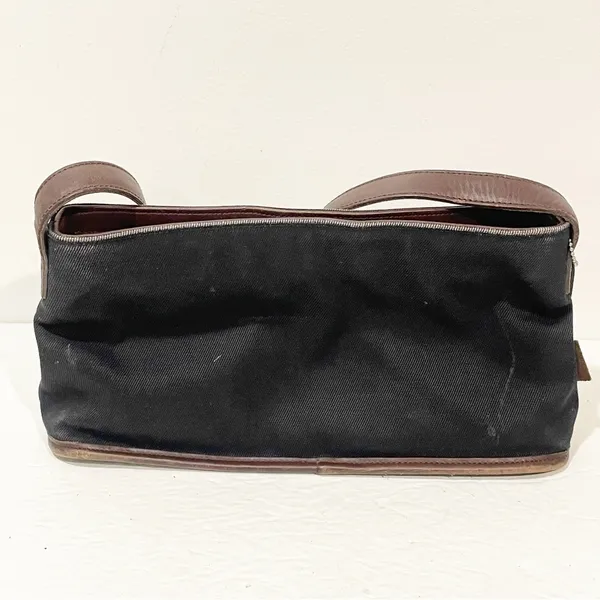 Vintage Coach E9d-6136 Black Canvas / Brown Leather Trim Purse Handbag‎ - Image 7
