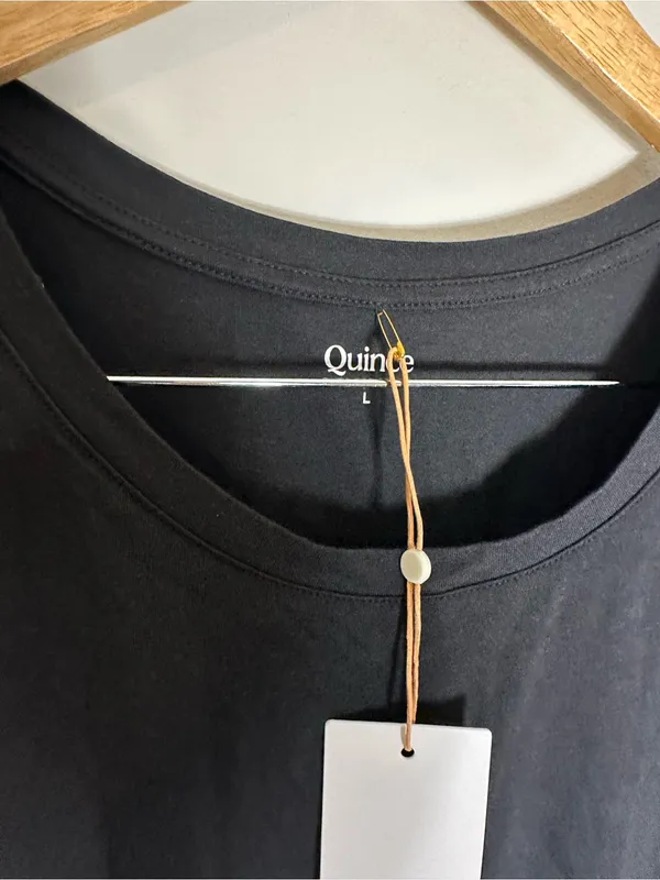 NWT Quince Cotton Modal scoop neck tee black large - Image 3
