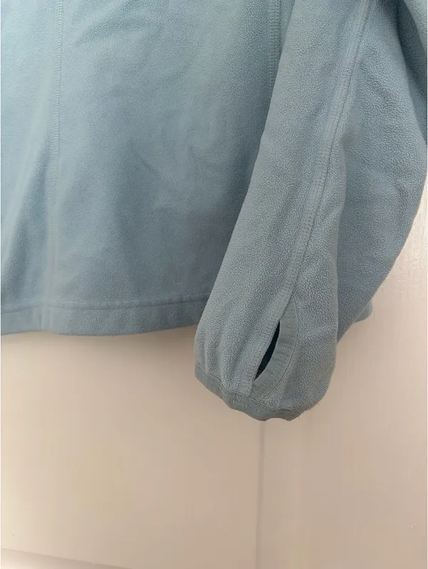North Face Hoodie Zip Up Fleece Jacket Light Blue - Image 3